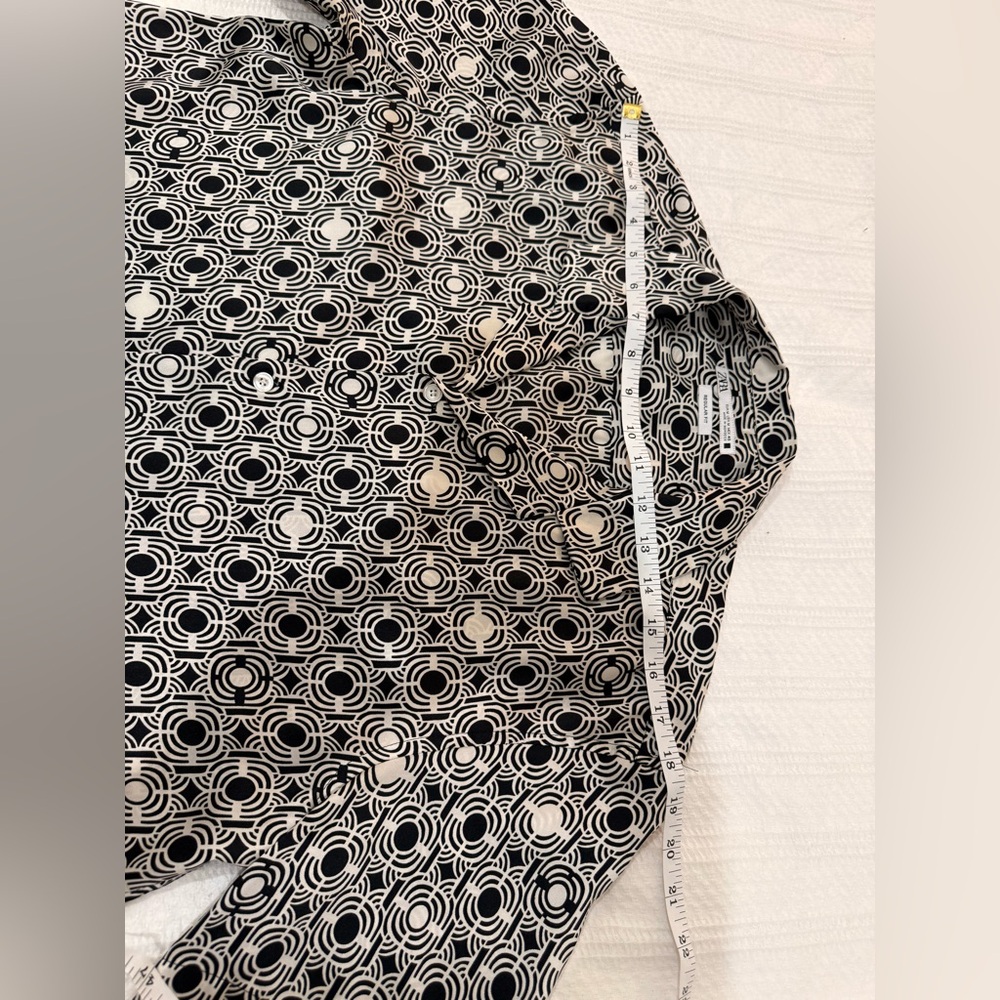 Zara Men's Black and White Patterned Shirt - Picture 4 of 6
